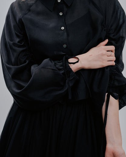 【Summer SALE!!】Sheer Shirt [603353] black(99)