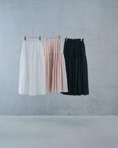 【SALE/50%0ff】Gather Tiered Skirt [603398] black
