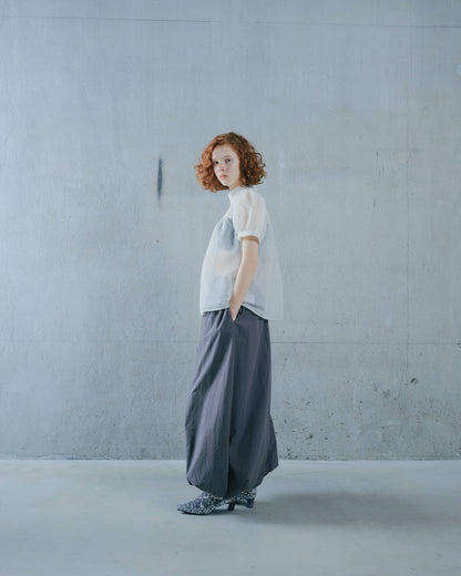 【SALE/50%0ff】Stripe Half Sleeve Blouse [603392] off