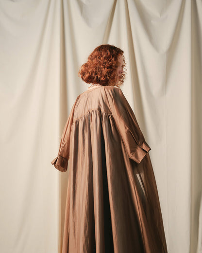 【SALE/50%0ff】Sleeve Tuck Dress [603397] mocha beige