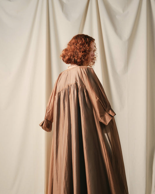 【SALE/50%0ff】Sleeve Tuck Dress [603397] mocha beige