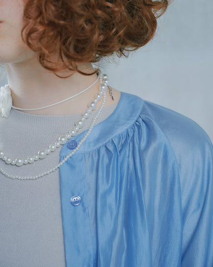 【SALE/50%0ff】Sleeve Tuck Dress [603397] blue