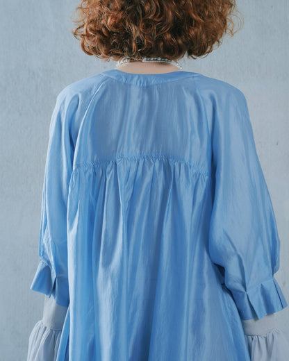 【SALE/50%0ff】Sleeve Tuck Dress [603397] blue