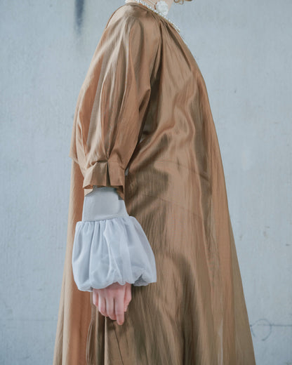 【SALE/50%0ff】Sleeve Tuck Dress [603397] mocha beige