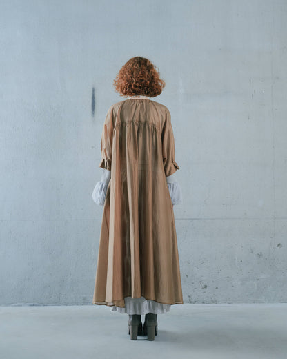 【SALE/50%0ff】Sleeve Tuck Dress [603397] mocha beige