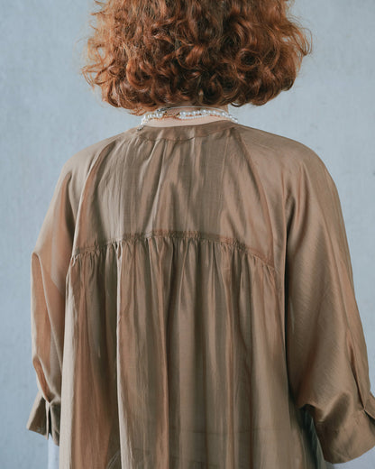 【SALE/50%0ff】Sleeve Tuck Dress [603397] mocha beige