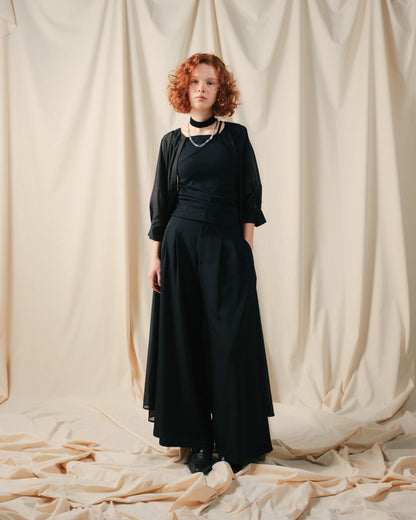 【SALE/50%0ff】Sleeve Tuck Dress [603397] black