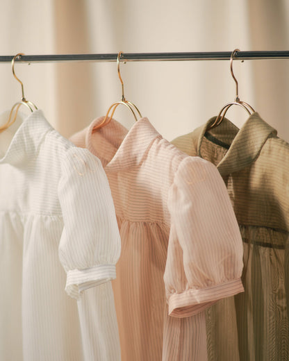 【SALE/50%0ff】Stripe Half Sleeve Blouse [603392] light beige