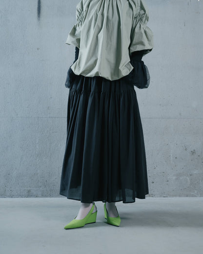 【SALE/50%0ff】Gather Tiered Skirt [603398] black