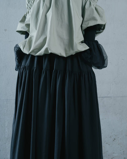 【SALE/50%0ff】Gather Tiered Skirt [603398] black
