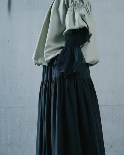 【SALE/50%0ff】Gather Tiered Skirt [603398] black