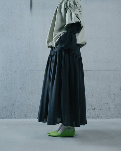 【SALE/50%0ff】Gather Tiered Skirt [603398] black