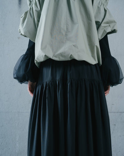 【SALE/50%0ff】Gather Tiered Skirt [603398] black