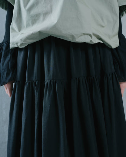 【SALE/50%0ff】Gather Tiered Skirt [603398] black