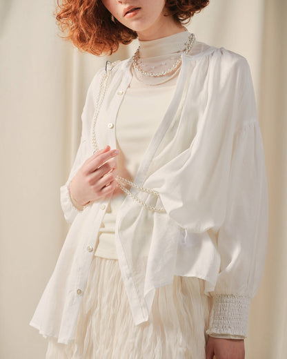 【SALE/50%0ff】2way Sheer Blouse [603391] off