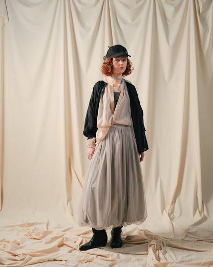 【SALE/50%0ff】2way Sheer Blouse [603391] pink beige