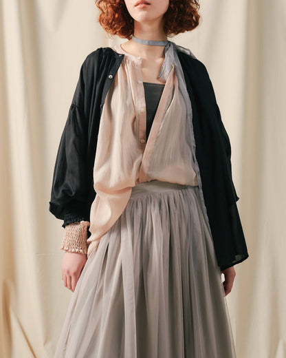 【SALE/50%0ff】2way Sheer Blouse [603391] pink beige