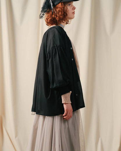 【SALE/50%0ff】2way Sheer Blouse [603391] black