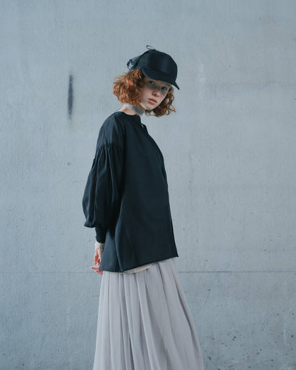 【SALE/50%0ff】2way Sheer Blouse [603391] black