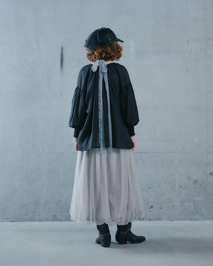【SALE/50%0ff】2way Sheer Blouse [603391] black