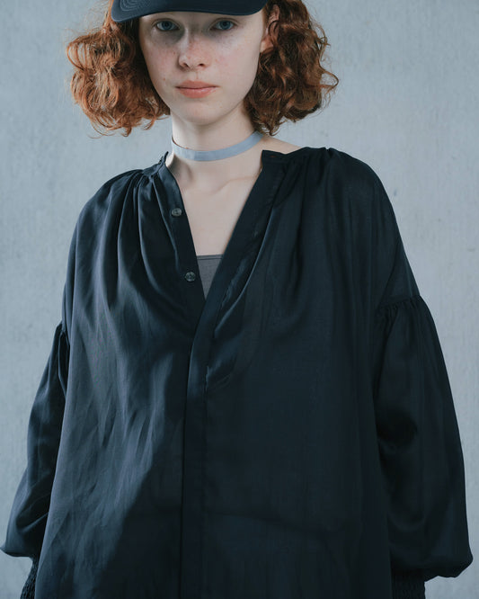 【SALE/50%0ff】2way Sheer Blouse [603391] black