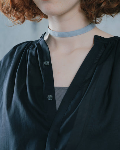 【SALE/50%0ff】2way Sheer Blouse [603391] black