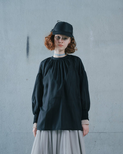【SALE/50%0ff】2way Sheer Blouse [603391] black