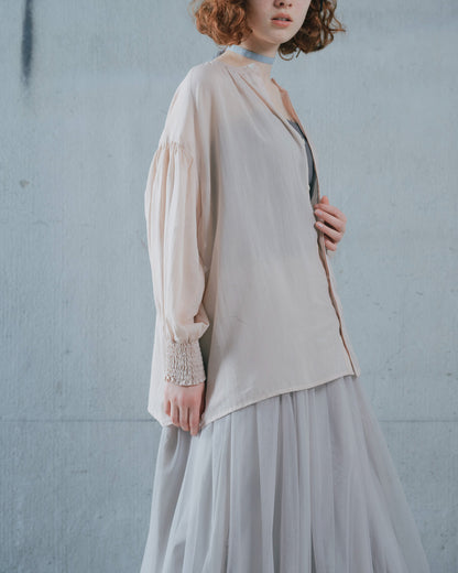 【SALE/50%0ff】2way Sheer Blouse [603391] pink beige