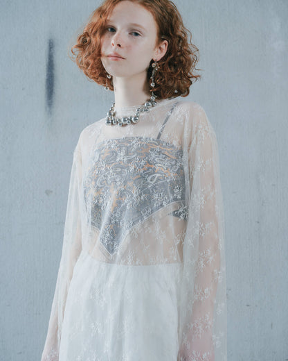 【SALE/50%0ff】Lace Tops [603368] ivory