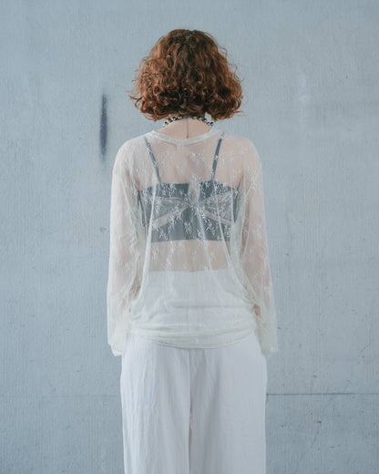 【SALE/50%0ff】Lace Tops [603368] ivory