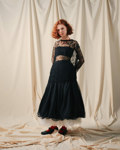 【SALE/50%0ff】Lace Tops [603368] black