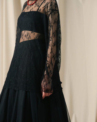 【SALE/50%0ff】Lace Tops [603368] black