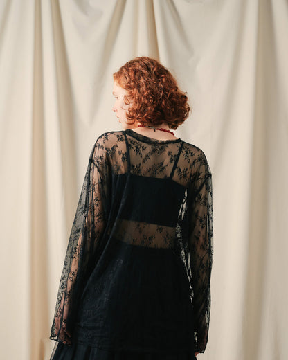 【SALE/50%0ff】Lace Tops [603368] black