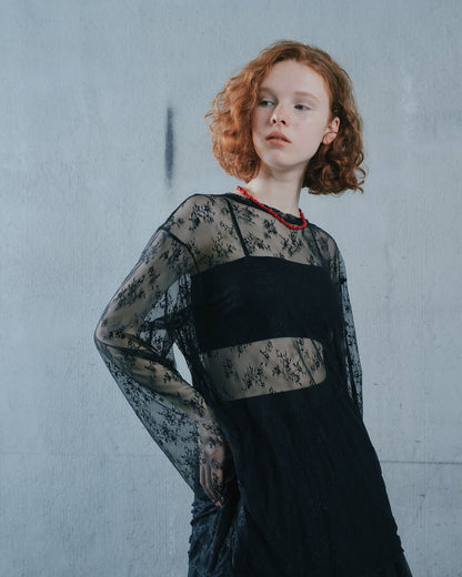 【SALE/50%0ff】Lace Tops [603368] black