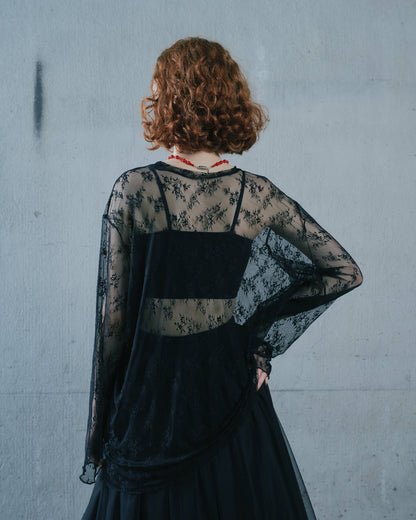 【SALE/50%0ff】Lace Tops [603368] black