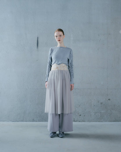 【SALE/50%0ff】Jacquard × Tulle Skirt [603390] pink