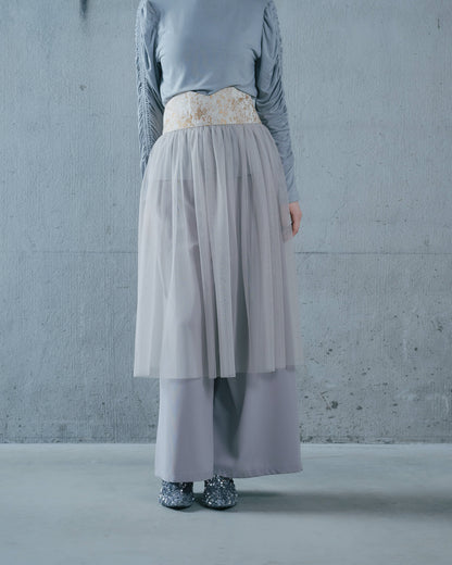 【SALE/50%0ff】Jacquard × Tulle Skirt [603390] pink