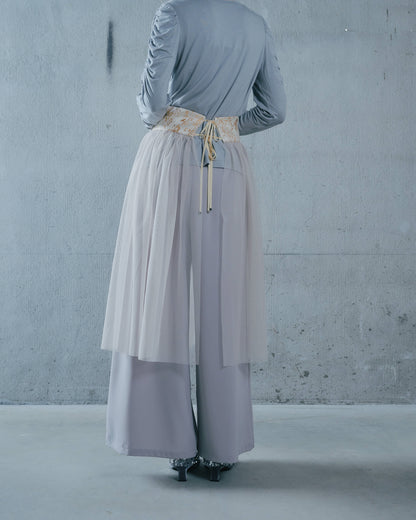 【SALE/50%0ff】Jacquard × Tulle Skirt [603390] pink