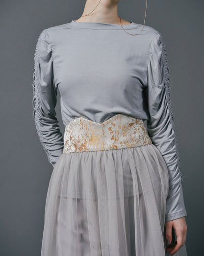 【SALE/50%0ff】Jacquard × Tulle Skirt [603390] pink