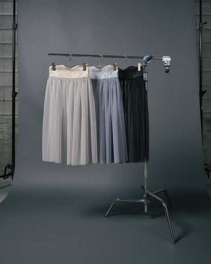 【SALE/50%0ff】Jacquard × Tulle Skirt [603390] pink