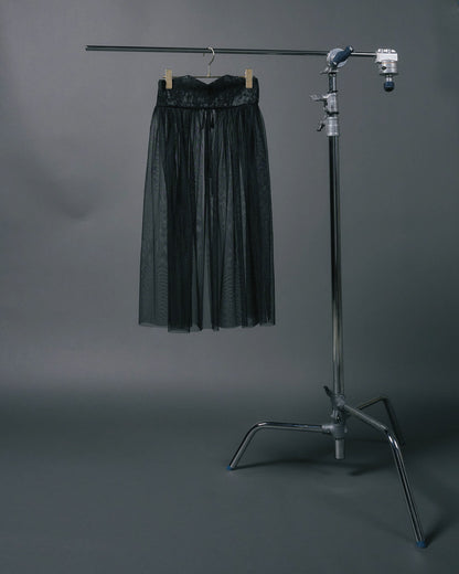 【SALE/50%0ff】Jacquard × Tulle Skirt [603390] black