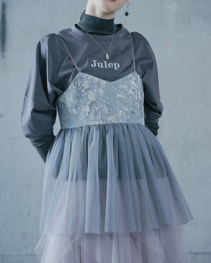 【SALE/50%0ff】Jacquard Bustier [603389] blue grey