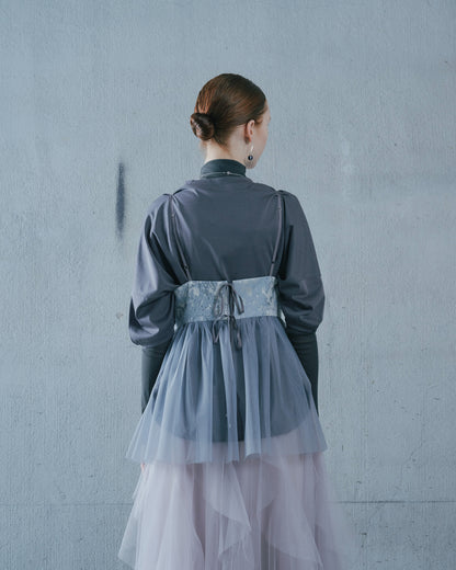 【SALE/50%0ff】Jacquard Bustier [603389] blue grey