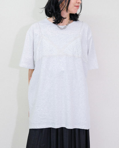 Lace Layered T-Shirt [603407] l.grey(70)