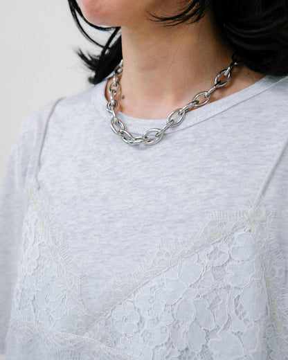 Lace Layered T-Shirt [603407] l.grey(70)