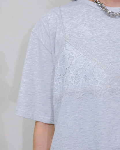 Lace Layered T-Shirt [603407] l.grey(70)