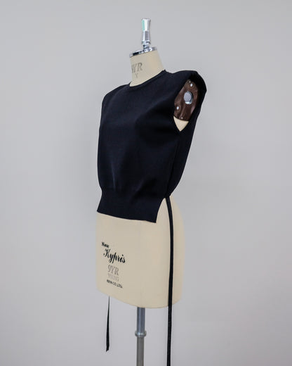 Shoulder Padd Kint Tops [603409] black(99)