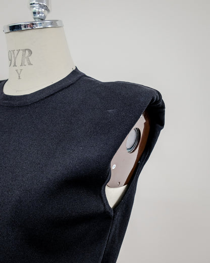 Shoulder Padd Kint Tops [603409] black(99)