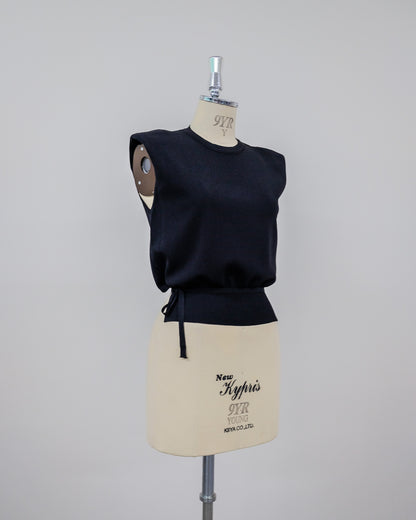 Shoulder Padd Kint Tops [603409] black(99)