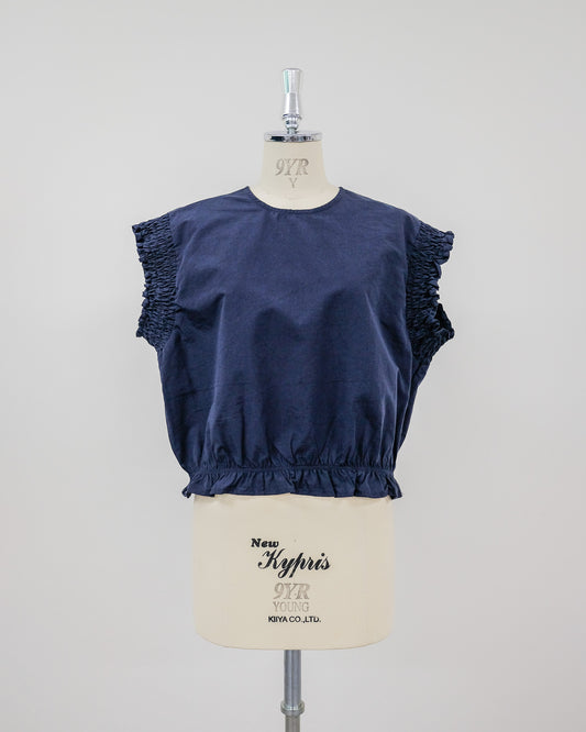 Gather Sleeve Blouse [603412] navy(49)